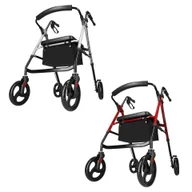 Kule i balkoniki - Chodzik czterokołowy z siedziskiem i torbą 4FIZJO, różne kolory - miniaturka - grafika 1