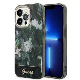 Guess GUHCP14LHGJGHA iPhone 14 Pro 6,1" zielony/green hardcase Jungle Collection - Etui i futerały do telefonów - miniaturka - grafika 1