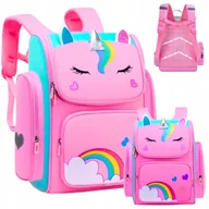 Plecaki szkolne i tornistry - Plecak Szkolny Dziewczynki Tornister Pojemny Unicorn Kot Jednorożec Duży - miniaturka - grafika 1