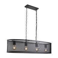 Lampy sufitowe - Searchlight Lampa wisząca Fishnet czarna, długość 91cm - miniaturka - grafika 1