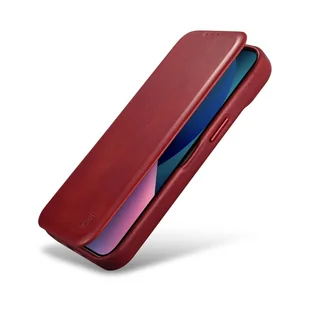 iCarer CE Oil Wax Premium Leather Folio Case skórzane etui iPhone 14 Pro Max z klapką magnetyczne MagSafe czerwony (AKI14220708-RD) - Etui i futerały do telefonów - miniaturka - grafika 9