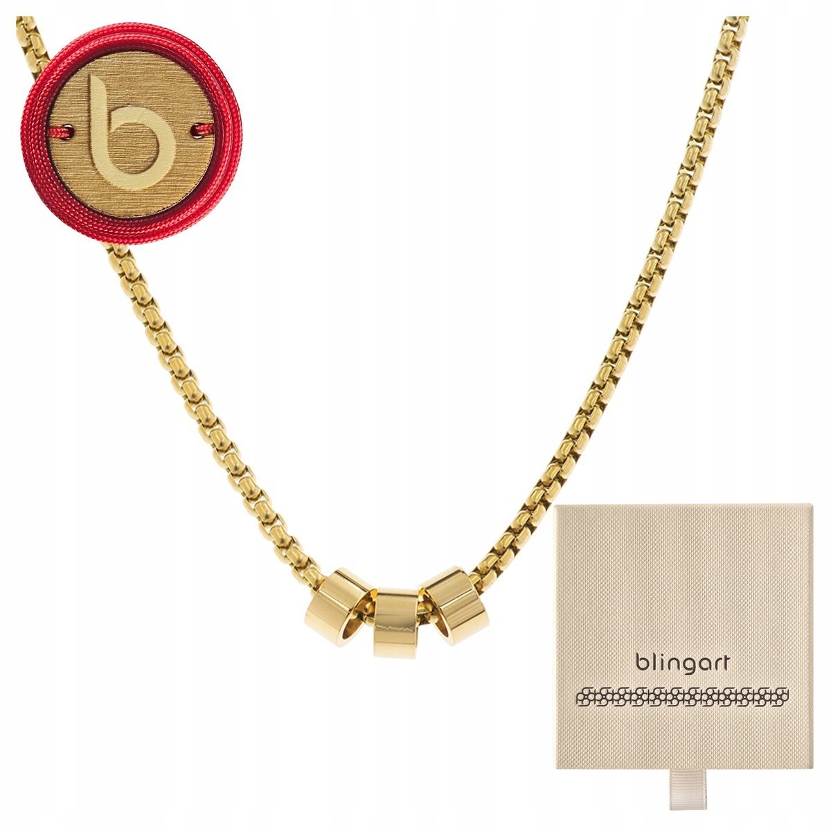 Naszyjnik damski celebrytka pozłacana kółeczka ze stali 316L BLINGART