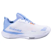 Buty sportowe damskie - Damskie buty tenisowe Babolat SFX Evo All Court Women White/Forever Blue - miniaturka - grafika 1