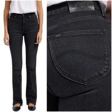 Lee Breese Boot bootcut czarne rozszerzane damskie spodnie jeansowe W31 L31