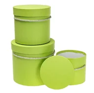 Opakowania i torebki na prezenty - Pudełko Flower Box 3szt ciemnozielony Rozette - miniaturka - grafika 1