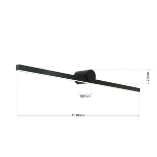 Oświetlenie lustra LED Beauty, 101cm, czarne - Lampy ścienne - miniaturka - grafika 3