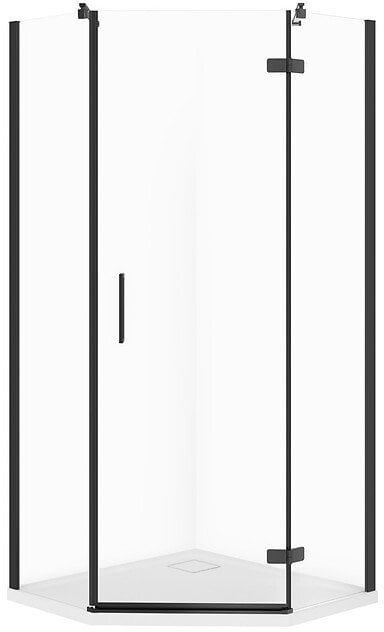 Cersanit SET C522 Kabina PIĘCIOKĄTNA CITY PRAWA CZARNA 90X90X195+TAKO SLIM WIR