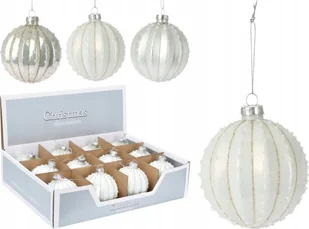 Bombka na choinkę szklana biała ozdobna 8 cm 1szt - Bombki - miniaturka - grafika 1