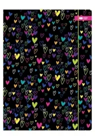 Teczka z gumką A4 My Love czarna HAPPY COLOR - Teczki i skoroszyty - miniaturka - grafika 1