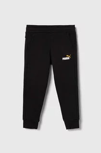 Spodnie i spodenki dla dziewczynek - Puma spodnie dresowe dziecięce ESS+ 2 Col Logo Pants FL cl B kolor czarny z nadrukiem - grafika 1