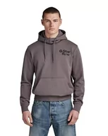 Bluzy męskie - G-STAR RAW Męska bluza z kapturem Back Print HDD Sw Hooded, Szary (Rabbit D23896-b782-g077), S - miniaturka - grafika 1