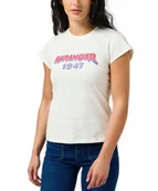 Koszulki i topy damskie - T-shirt Wrangler SHRUNKEN BAND TEE 112355334 Worn White S - miniaturka - grafika 1