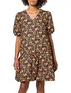 Sukienki - YAS Damska sukienka Yasrosalia Ss Padded Dress-Ma, Black/Aop:rosalia Aop, L - miniaturka - grafika 1