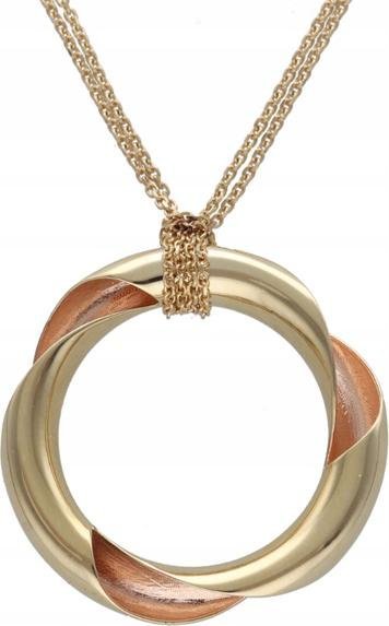 Złoty naszyjnik dla kobiety 585 nowoczesne koło ring nowoczesny design