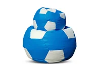 Fotele i pufy dla dzieci - Pufa piłka XXXXL worek + gratis niebiesko-biała - miniaturka - grafika 1