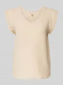 Bluzki damskie - Bluzka w jednolitym kolorze model ‘THYRA’ - miniaturka - grafika 1