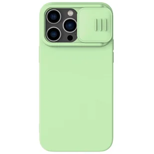 Nillkin CamShield Magnetic Silicone Case etui iPhone 14 Pro magnetyczny MagSafe pokrowiec z osłoną na aparat zielony - Etui i futerały do telefonów - miniaturka - grafika 1