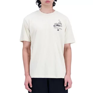 Koszulka New Balance MT31561BE  beżowa - Koszulki sportowe męskie - miniaturka - grafika 1
