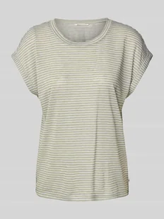 T-shirt o kroju regular fit ze wzorem w paski - Koszulki i topy damskie - miniaturka - grafika 1