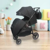 Wózki dziecięce - Wózek spacerowy, spacerówka KacBru GOLDIE kolor Czarny Bogate Wyposażenie ! - miniaturka - grafika 1