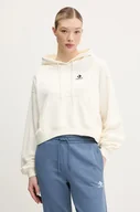 Bluzy damskie - Converse bluza damska kolor beżowy z kapturem z aplikacją 10027616-A02 - miniaturka - grafika 1