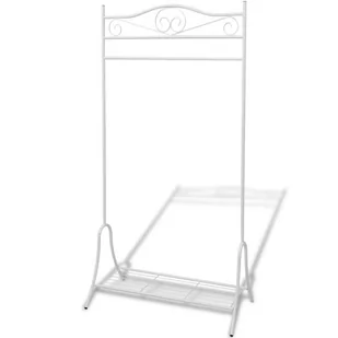 vidaXL Wieszak/Stojak na ubrania ze stali, biały - Wieszaki i stojaki - miniaturka - grafika 1