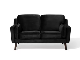 Beliani Sofa dwuosobowa welwet czarna LOKKA - Sofy i kanapy - miniaturka - grafika 1