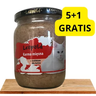 Leopold Karma mięsna z królikiem dla kotów 6x500g (Słoik) - Mokra karma dla kotów - miniaturka - grafika 1