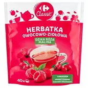 Herbata - Carrefour Classic Herbatka owocowo-ziołowa dzika róża malina 80 g (40 x 2 g) - miniaturka - grafika 1