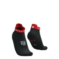 Odzież trekkingowa damska - Skarpetki biegowe Compressport ProRacing Socks V4 Run Low black/core red - miniaturka - grafika 1