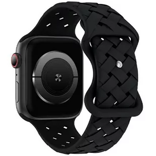 Pasek BELINE Silicone Woven do Apple Watch 4/5/6/7/8/9/SE/SE 2/SE 2022 (38/40/41mm) Czarny - Akcesoria do smartwatchy - miniaturka - grafika 1