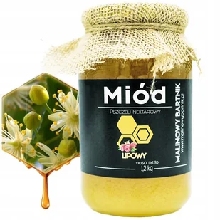 MIÓD PSZCZELI LIPOWY - 1.2 KG 1200G Polska Pasieka - Najlepszy na grypę - Miód - miniaturka - grafika 1