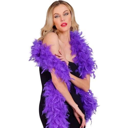 WIDMANN MILANO PARTY FASHION - Boa z piór, długość ok. 180 cm, szalik z piór, akcesorium, impreza tematyczna