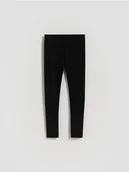 Spodnie i spodenki dla dziewczynek - Reserved - Bawełniane legginsy - czarny - miniaturka - grafika 1