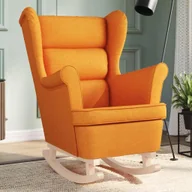 Fotele - Fotel bujany, ciemnożółty, 74x90x102 cm, tapicerowany tkaniną - miniaturka - grafika 1