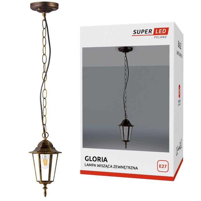 Lampa Ogrodowa Wisząca Sufitowa ZEWNĘTRZNA LATARNIA Klasyczna E27 patyna