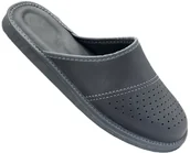 Kapcie męskie - Kapcie Męskie Skórzane Premium Pantofle Klapki PIOMAT Szare Domowe Laczki Ciapy 44 (40-46) - miniaturka - grafika 1