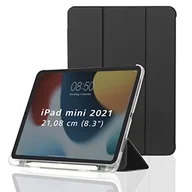 Etui do tabletów - Hama Etui do Apple iPad mini 2021 (rozkładane etui na tablet Apple mini 6. generacji, etui ochronne z funkcją stojaka i kieszenią na długopis, przezroczysty tył, osłona magnetyczna) czarne - miniaturka - grafika 1