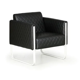 B2B Partner Fotel CASUAL, czarne, biała konstrukcja XP-120 H22-1 SEAT - Sofy i kanapy - miniaturka - grafika 1