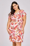 Bielizna nocna - Koszula nocna Tessa w kolorowe kwiaty PLUS SIZE 3XL - miniaturka - grafika 1