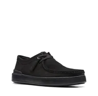 Półbuty męskie - Clarks Court Lite Wally [black suede] - rozmiar 41.5 - miniaturka - grafika 1