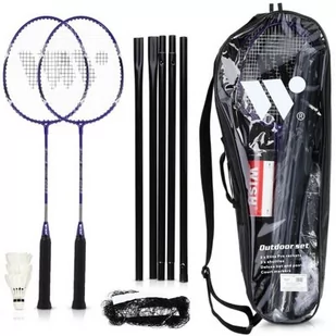 WISH ALUMTEC 4466 FIOLETOWY ZESTAW DO BADMINTONA 2 SZT + LOTKI 3 SZT+SIATKA+LINIE WISH - Zabawki i gry sportowe - miniaturka - grafika 2