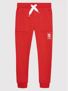 Spodnie i spodenki dla chłopców - Timberland Spodnie dresowe T24B99 S Czerwony Regular Fit - grafika 1