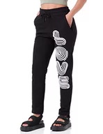 Spodnie damskie - Love Moschino Regularne Fit Jogger Casual spodnie Damskie, Czarny, 44 - miniaturka - grafika 1