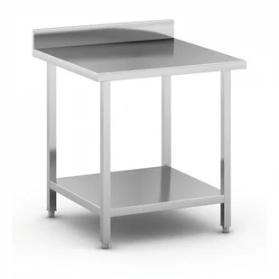 B2B Partner Stół roboczy ze stali nierdzewnej z półką, 800 x 800 x 850 mm WT-C100801 - Stoły warsztatowe - miniaturka - grafika 1