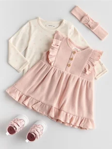 Reserved - Bawełniany komplet z opaską - brudny róż - Komplety dla niemowląt - miniaturka - grafika 1