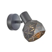 Lampy ścienne - Szary, geometryczny reflektor do holu SPL-3480-1-GR-GD z serii HARLEY - miniaturka - grafika 1