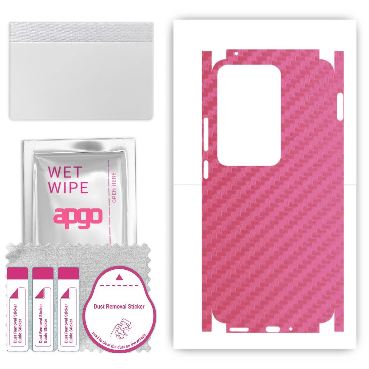 Folia naklejka skórka strukturalna na TYŁ+BOKI do Oppo Reno11 F - Carbon Różowy - apgo SKINS