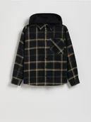 Bluzki dla chłopców - Reserved - Bawełniana koszula w kratę - czarny - miniaturka - grafika 1