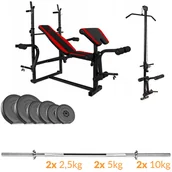 Pozostały sprzęt siłowy - Xylo Zestaw obciążeń Solid 43 kg z ławką xg500 + Gratisy modlitewnik i wyciąg KUPUJ WYDŁUŻONA GWARANCJA WŁASNY SERWIS - miniaturka - grafika 1
